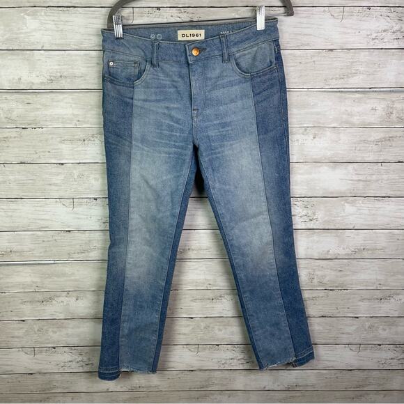 DL1961 Mara Straight Ankle Two Tone Jeans Size 28 - Picture 1 of 7